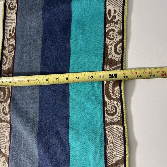 Emilio Pucci Scarf Wool Cashmere Silk Paisley Tapestry Multicolor - Picture 6 of 7